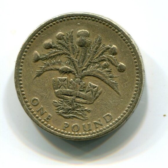 1984 Great Britain Scottish Thistle One Pound Coin (b510-5) - Picture 1 of 2